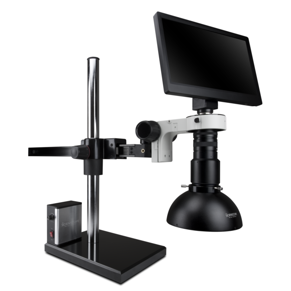 Scienscope Macro Digital Inspection System With Dome LED Light On Gliding Stand MAC3-PK5-DM